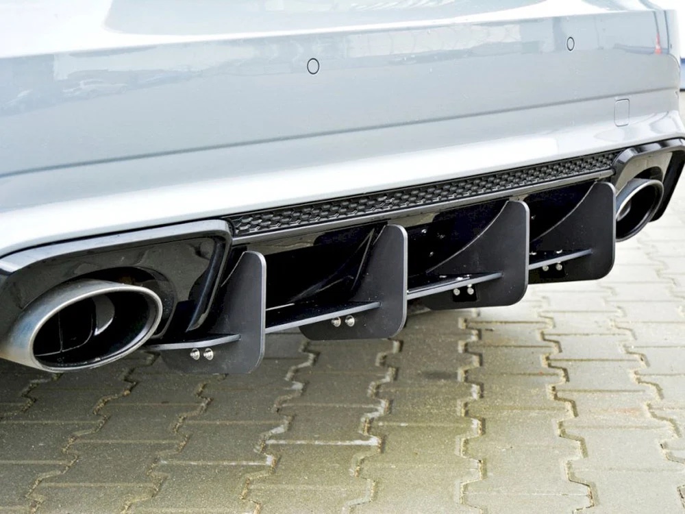 Gloss Black Audi RS3 8V/8V2 Hatch Maxton Style Rear Diffuser 