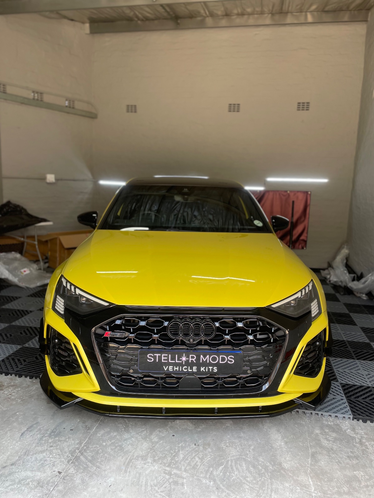 Gloss Black Audi RS3 8Y Maxton Style Front Lip