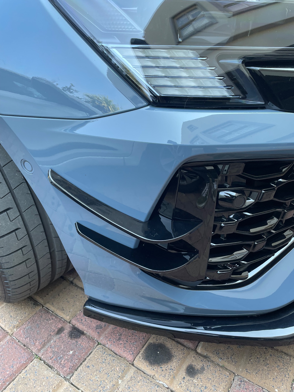 Gloss Black RS3 8Y ABT Style Front Bumper Canards